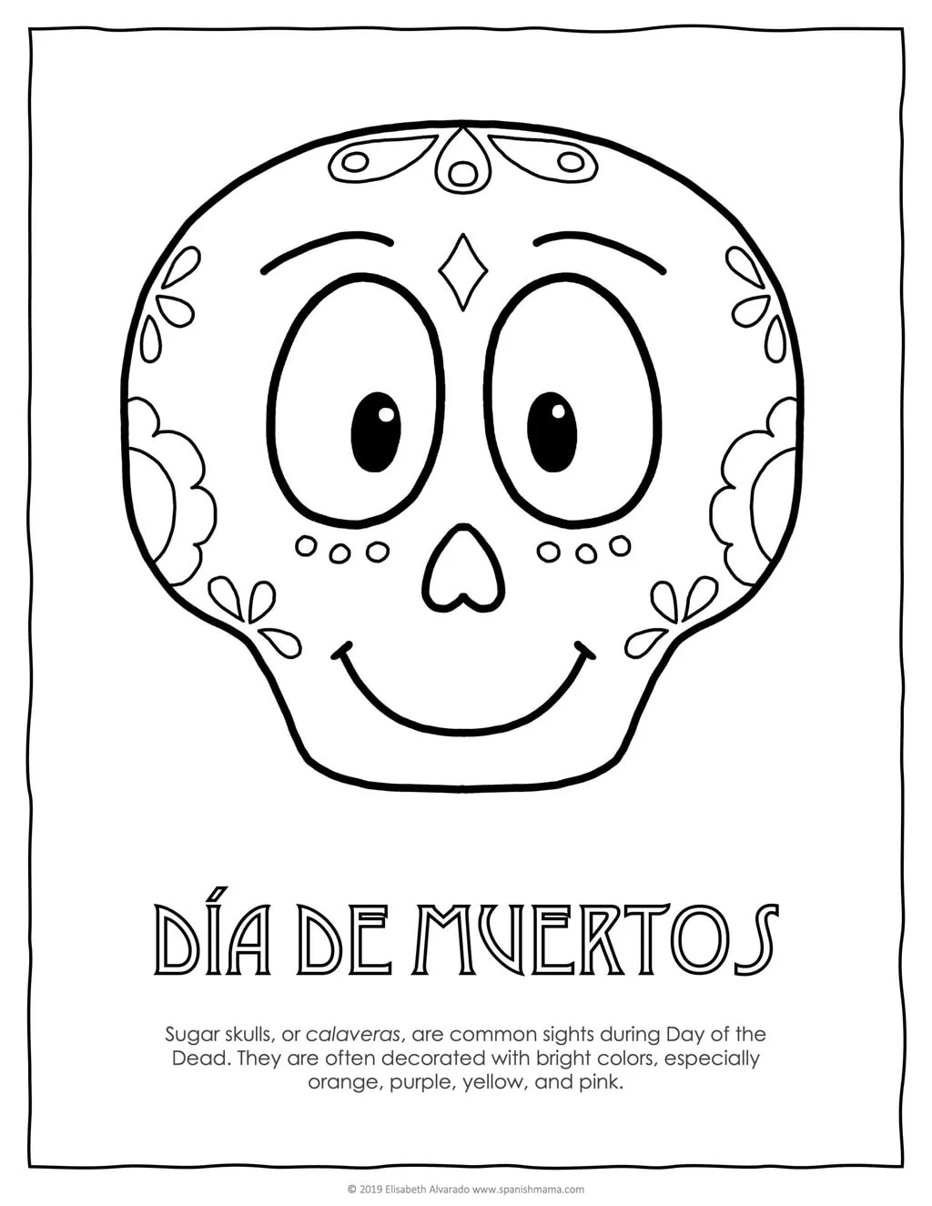 Sugar skull coloring pages and masks for dãa de muertos