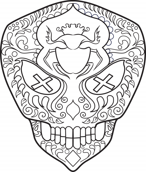 Sugar skull coloring page