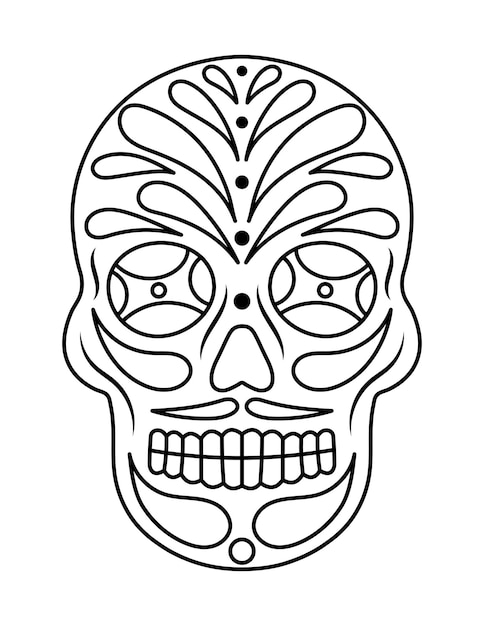 Premium vector sugar skull coloring pages for kids