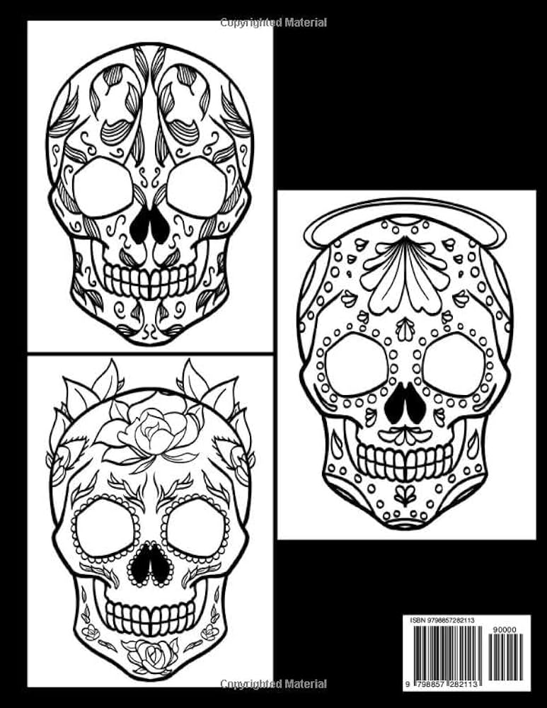 Sugar skull coloring book for adults simple mexican day of the dead inspired illustrations suitable for beginners and seniors designs elmsleigh books