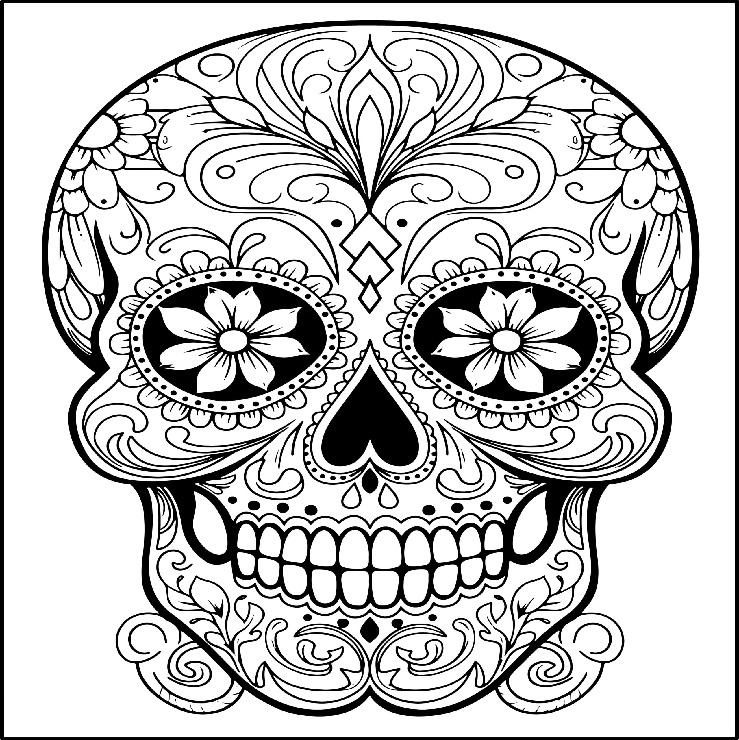 Sugar skulls coloring book with beautiful sugar skull illustrations designs made by teachers