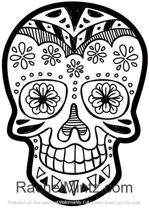 Mexican skulls coloring pdf book