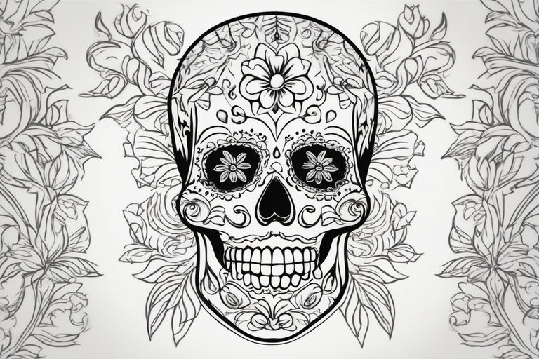 Sugar skulls adult coloring page