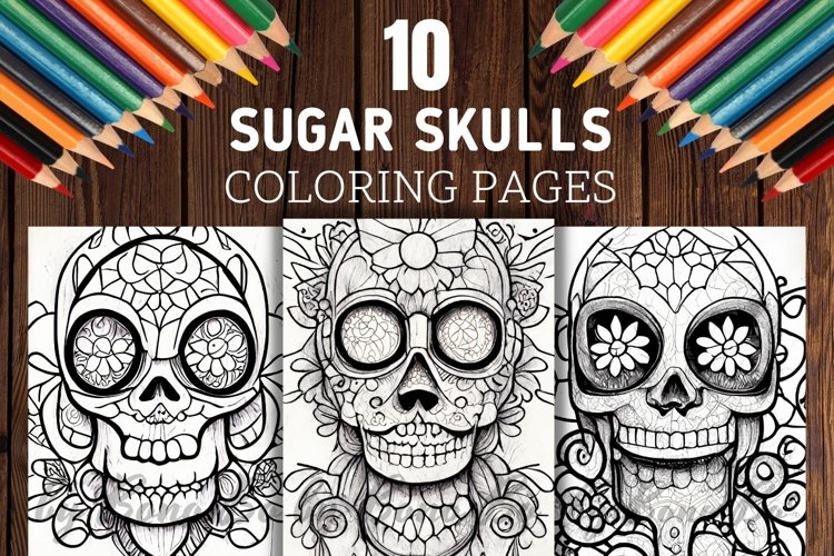 Sugar skulls coloring pages for adults