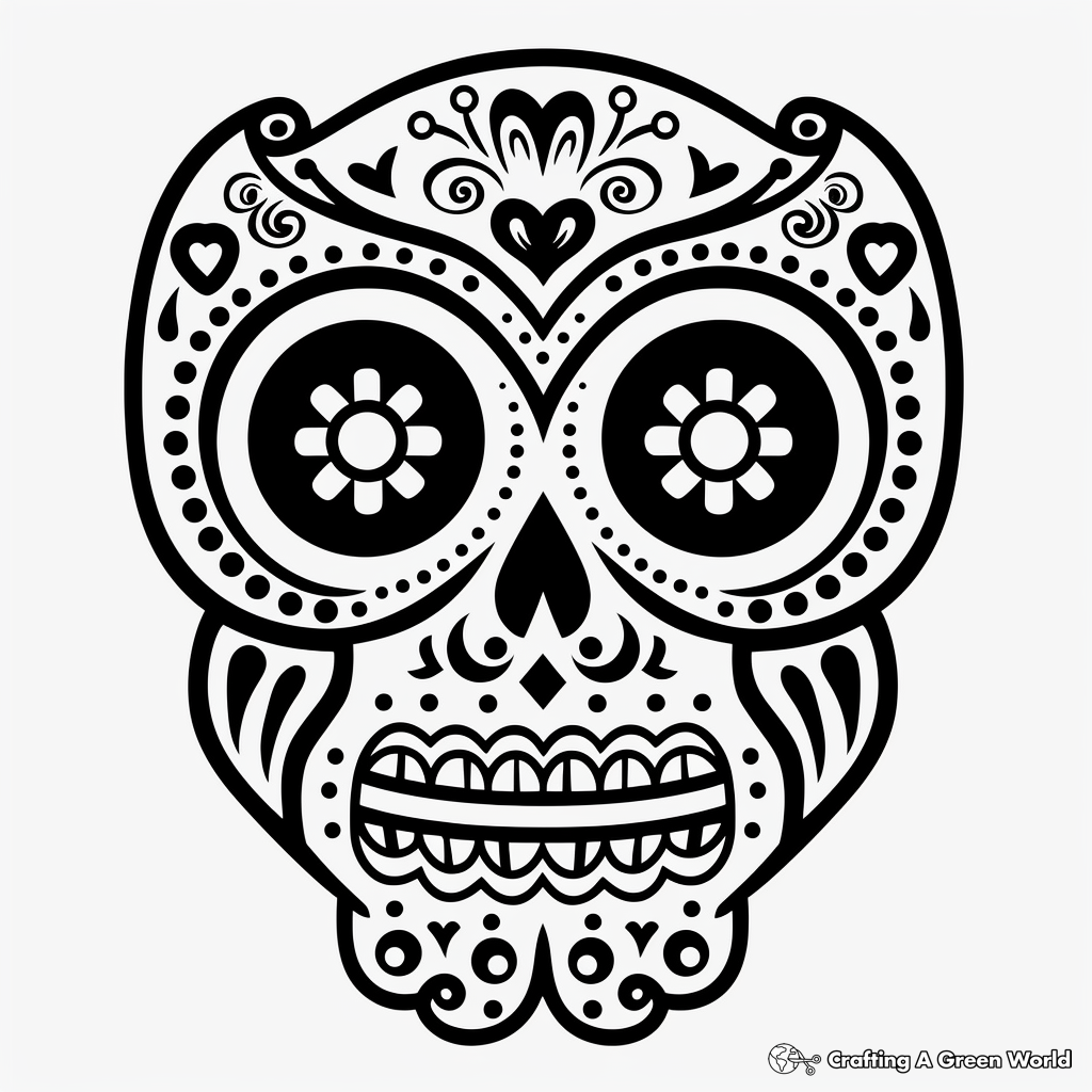 Sugar skull owl coloring pages