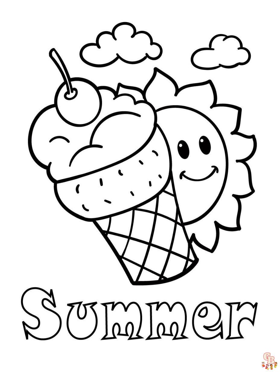 Summer coloring pages free and printable for kids and adults