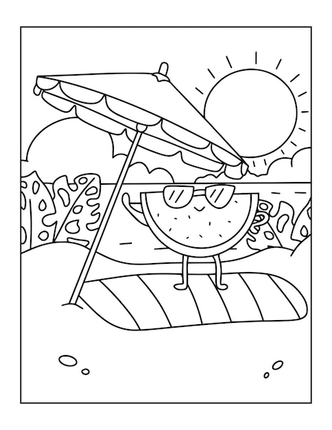 Premium vector hello summer coloring pages for kids