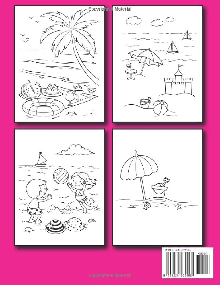 Summer coloring book for kids ages