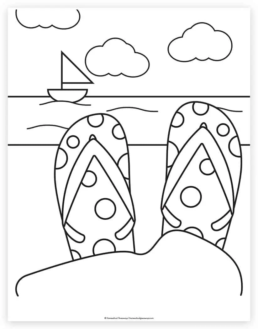 Beach coloring pages for kids to print for free