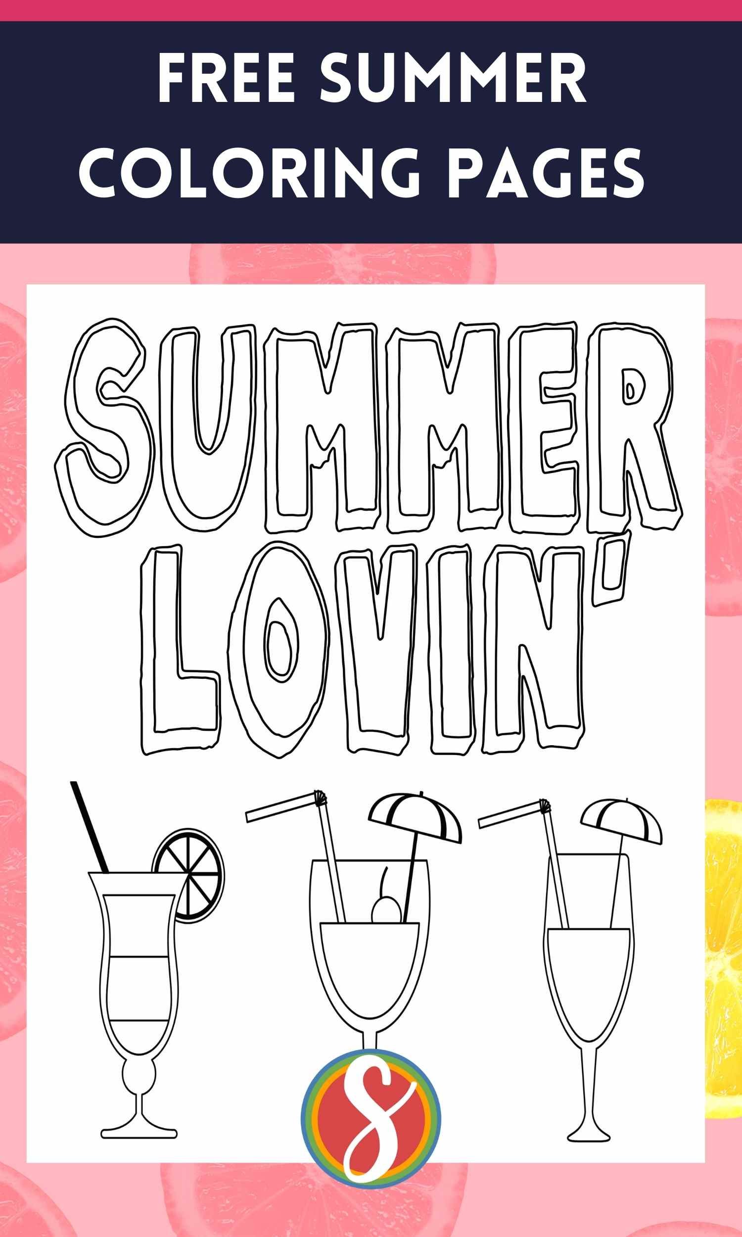 Free summer coloring pages â stevie doodles