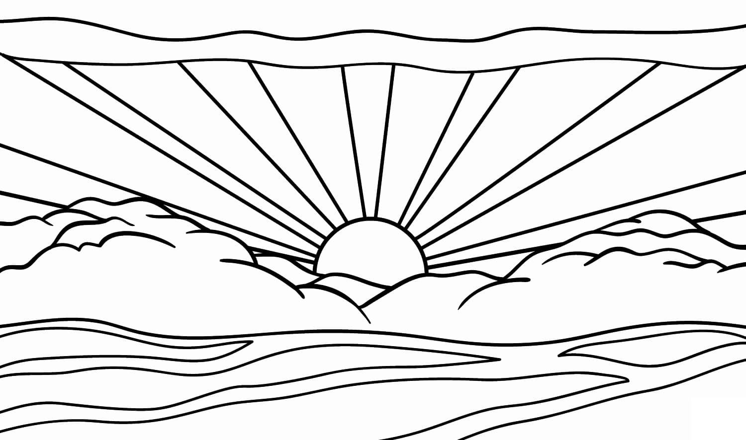 Sunset coloring pages pictures free printable