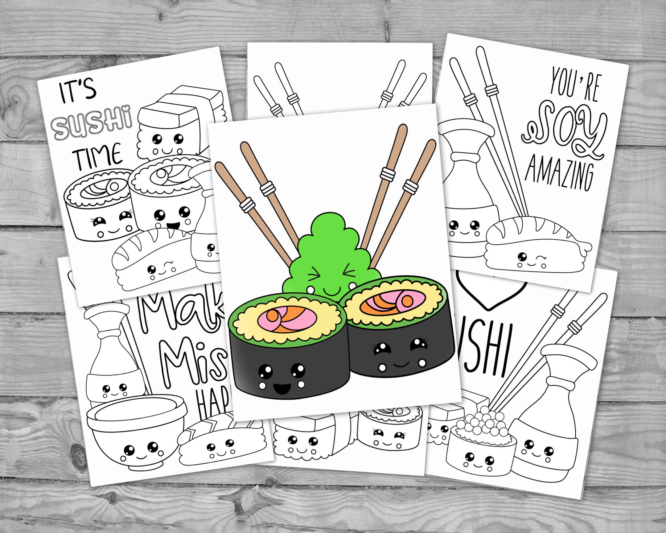 Sushi coloring pages