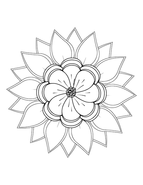 Premium vector flower coloring book floral coloring book for adults mandala coloring pages henna tattoo