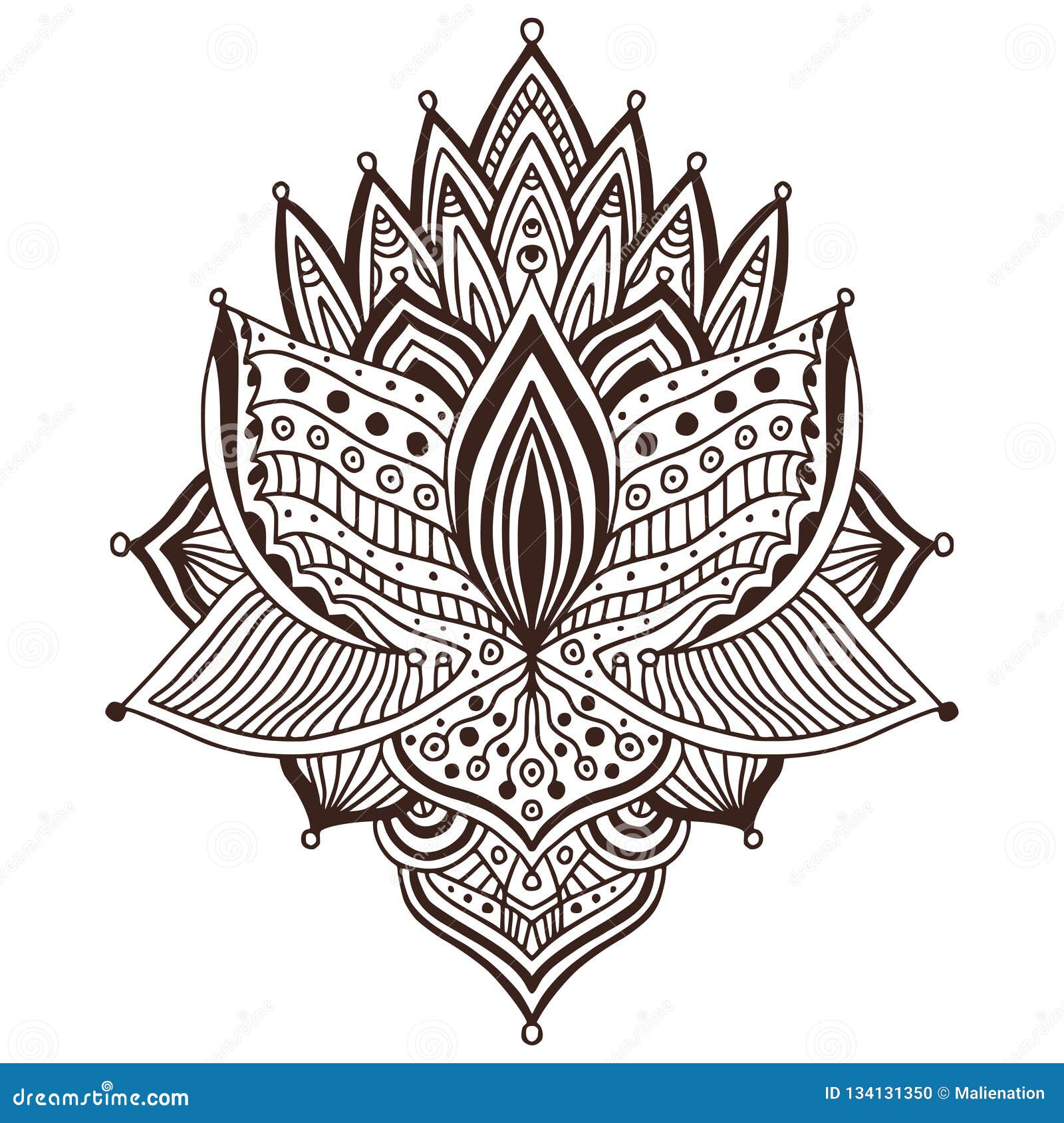 Ornamental tattoo art design carpet ornament pattern vector for adult coloring page henna tattoo print stock vector