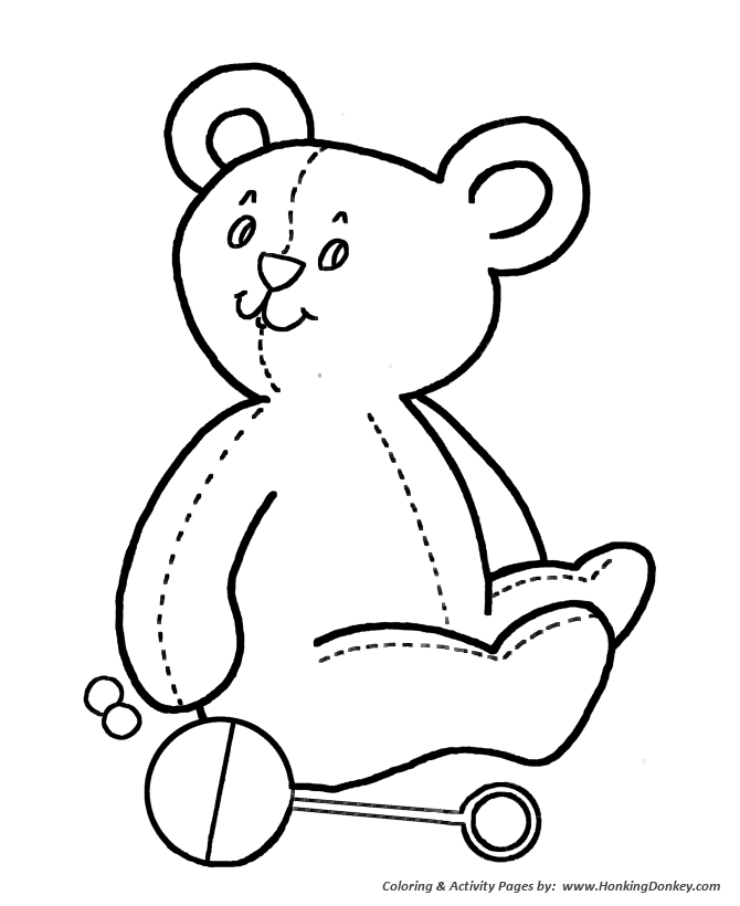 Simple shapes coloring pages free printable simple shapes teddy bear doll coloring activity pages for pre