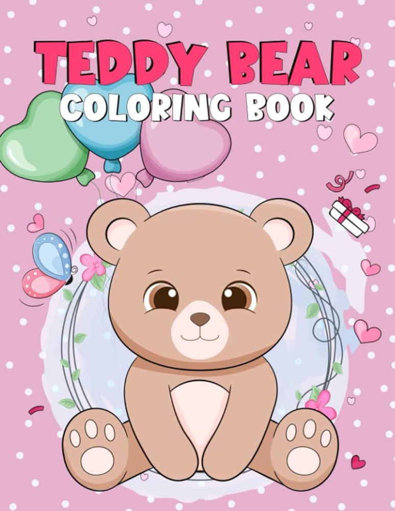 Teddy bear coloring book cute teddy bear coloring book with simple fun design great gift for boys girls by publication colorful lighting