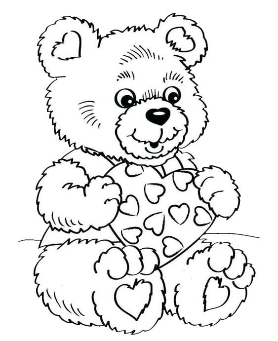 Free easy to print teddy bear coloring pages