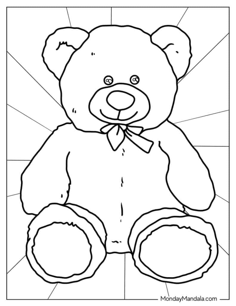 Teddy bear coloring pages free pdf printables