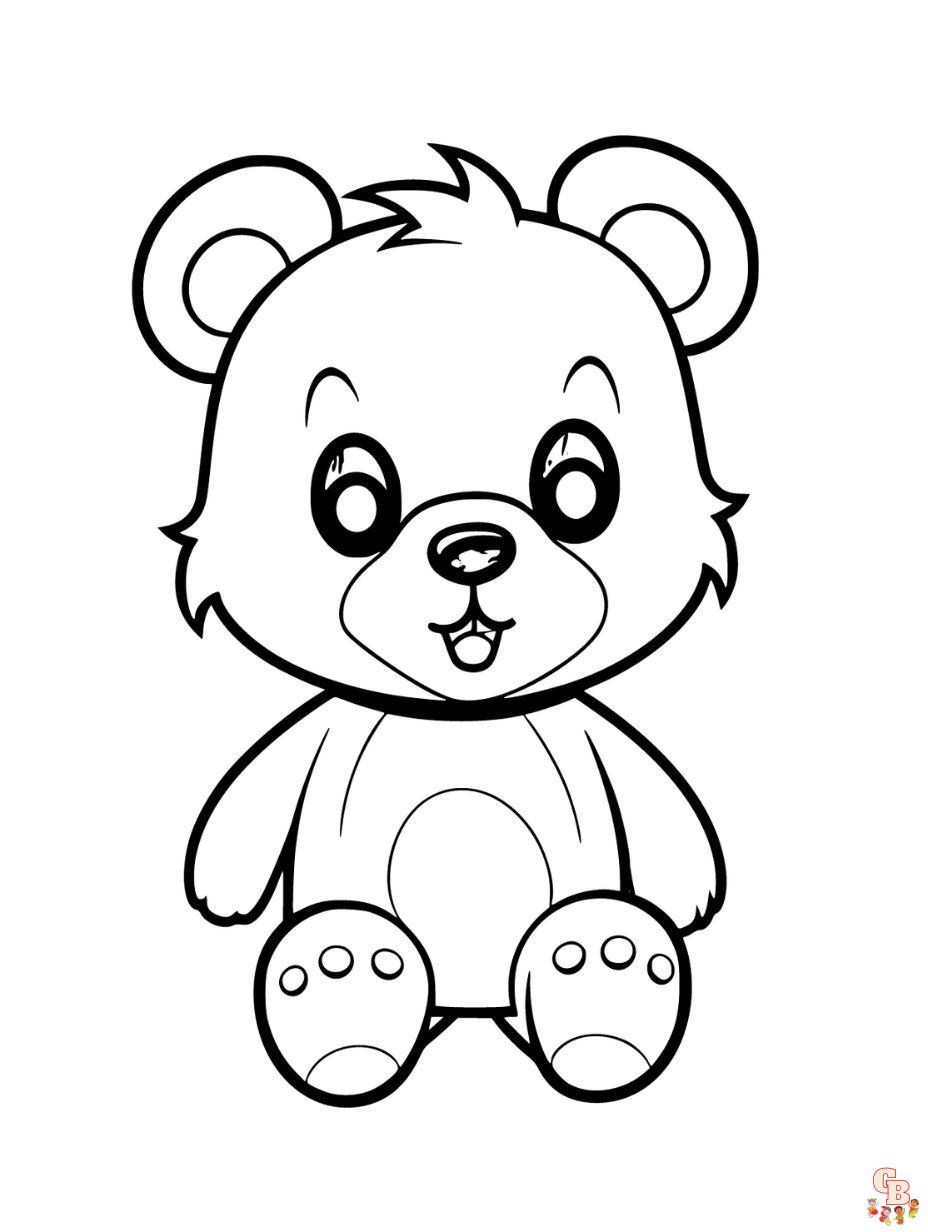 Cute and free teddy bear coloring pages for kids