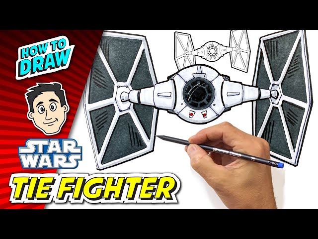 How to draw tie fighter darth vader