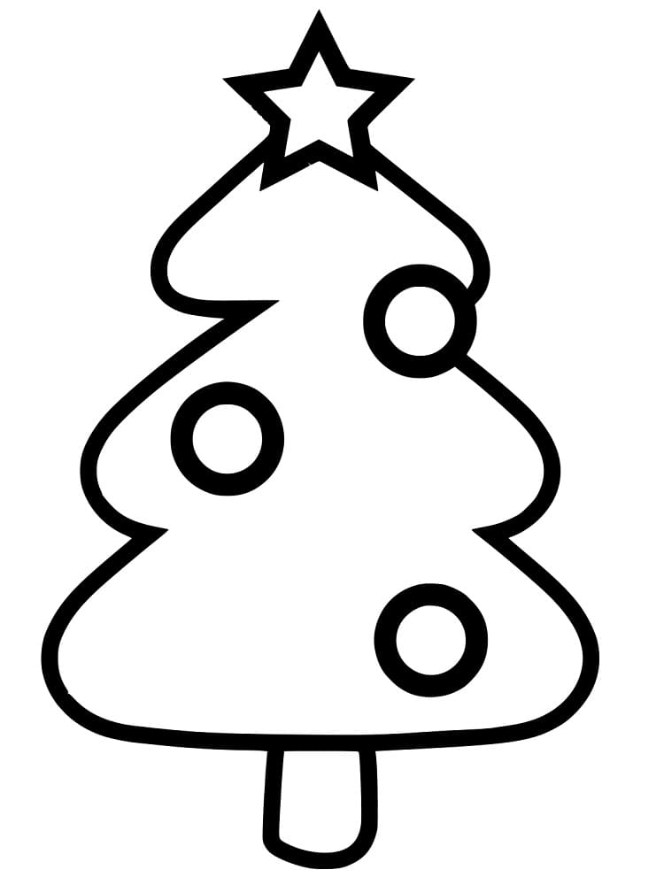 A cute christmas tree coloring page