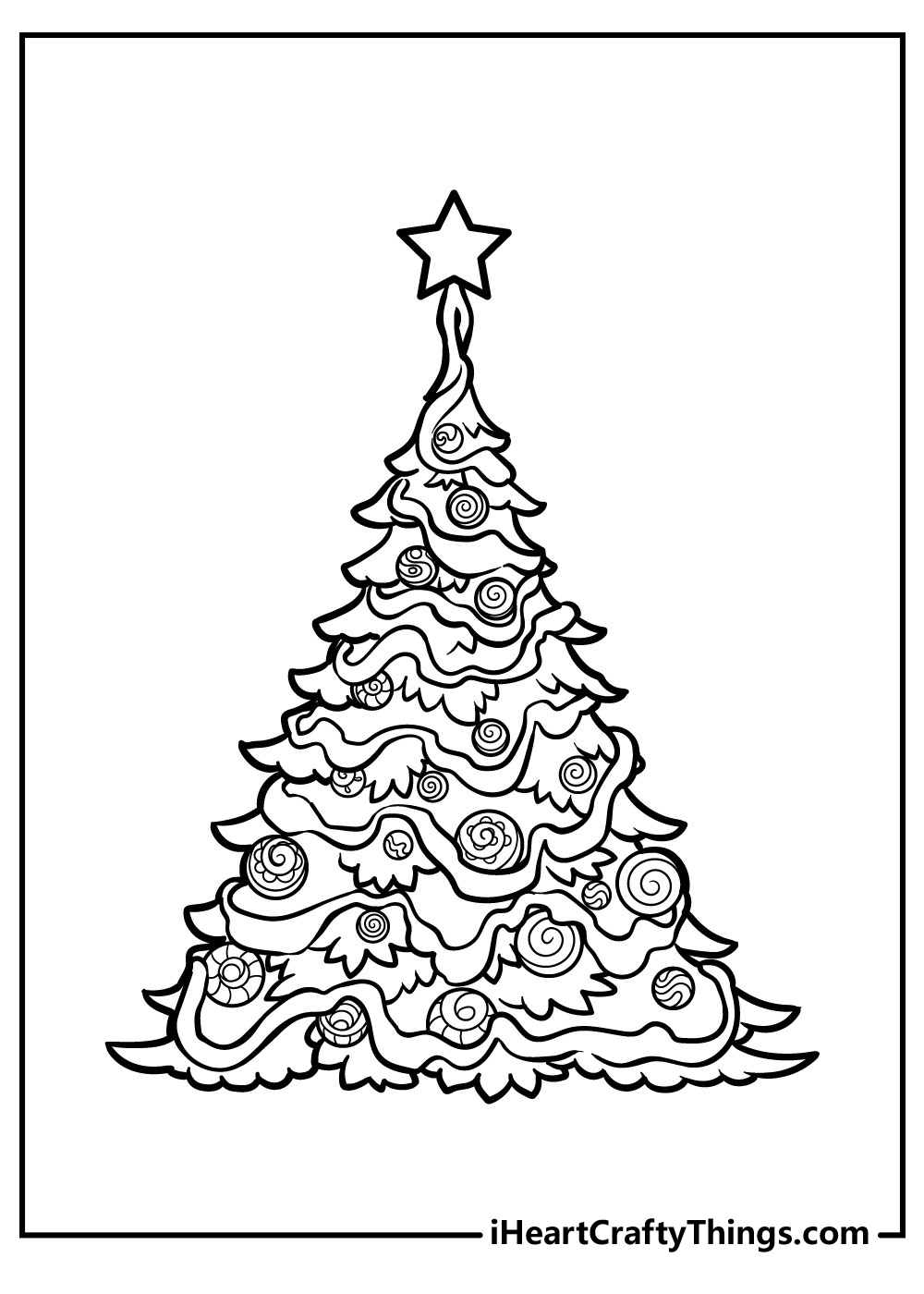 Christmas tree coloring pages free printables