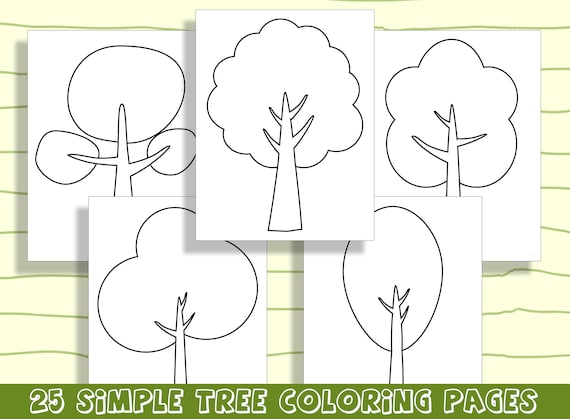 Fun and easy tree coloring pages for preschool and kindergarten pages to keep your little ones busy pdf file instant download