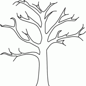 Simple tree coloring page printable for free download