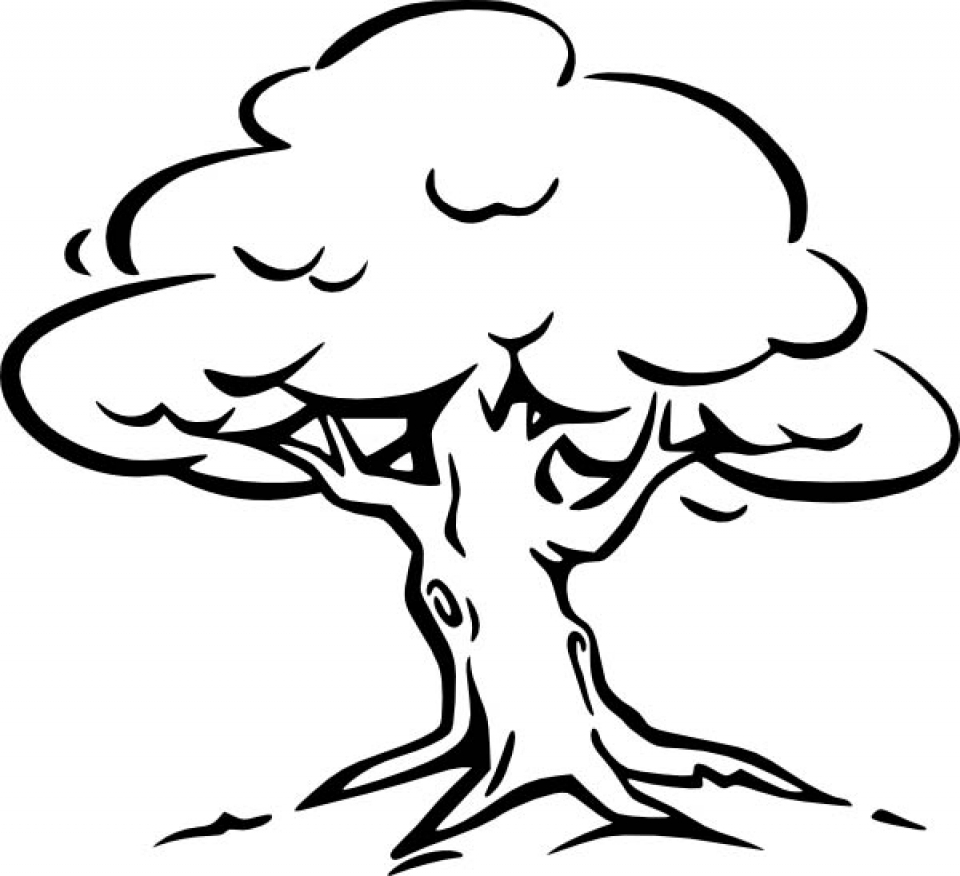 Get this simple tree coloring pages to print for preschoolers vjor