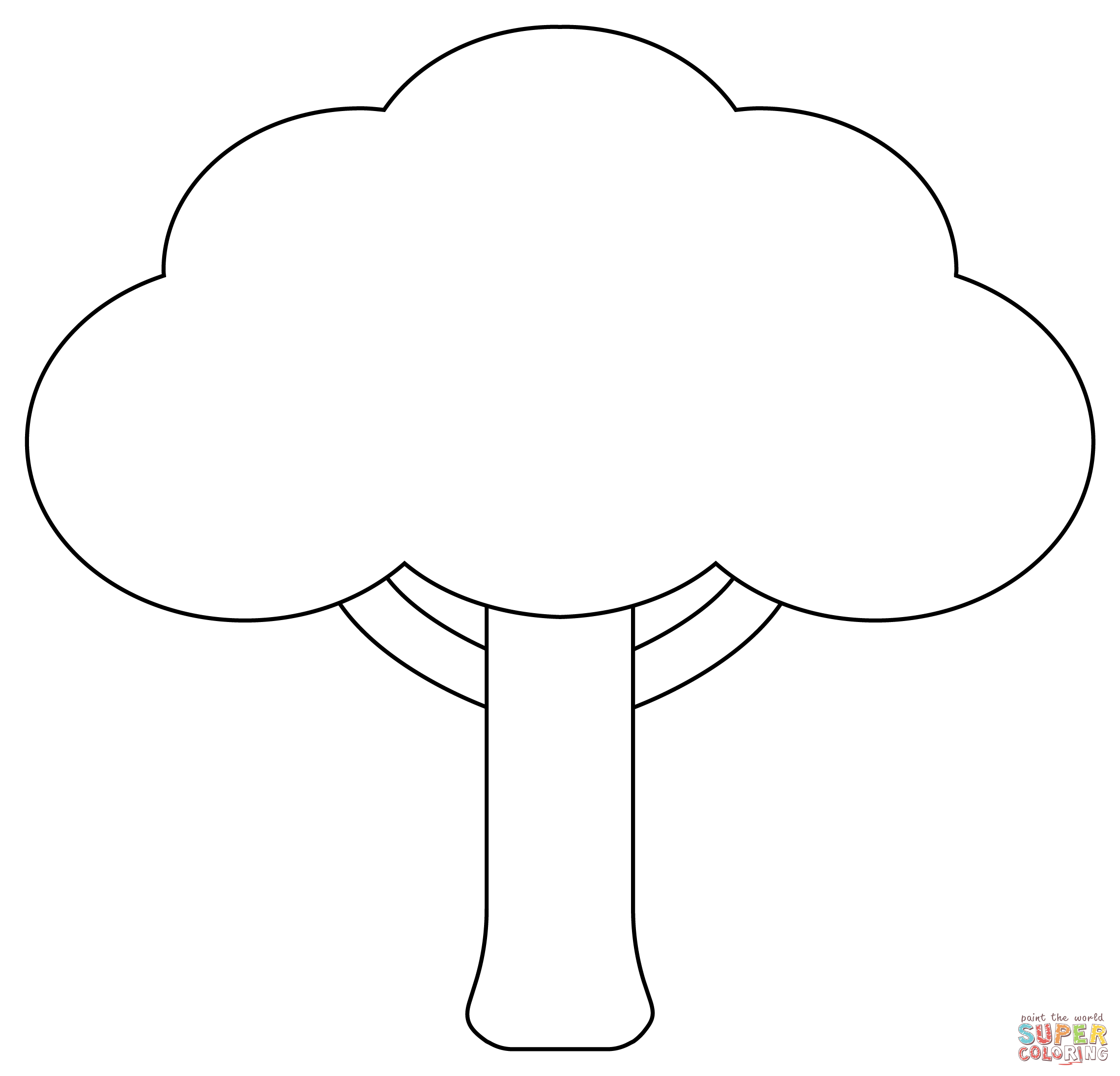 Simple tree coloring page free printable coloring pages