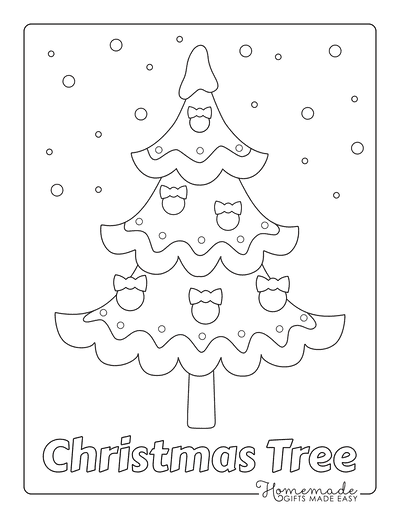 Christmas tree coloring pages for kids adults