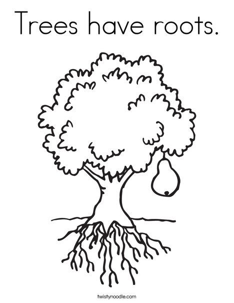 Trees have roots coloring page