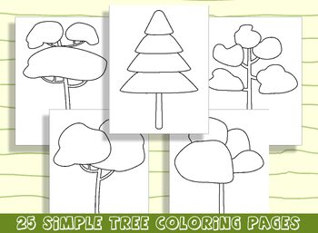 Fun and easy tree coloring pages for preschool and kindergarten pages