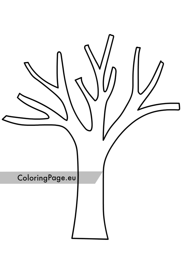 Simple bare tree coloring page coloring page