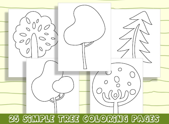 Fun and easy tree coloring pages for preschool and kindergarten pages to keep your little ones busy pdf file instant download