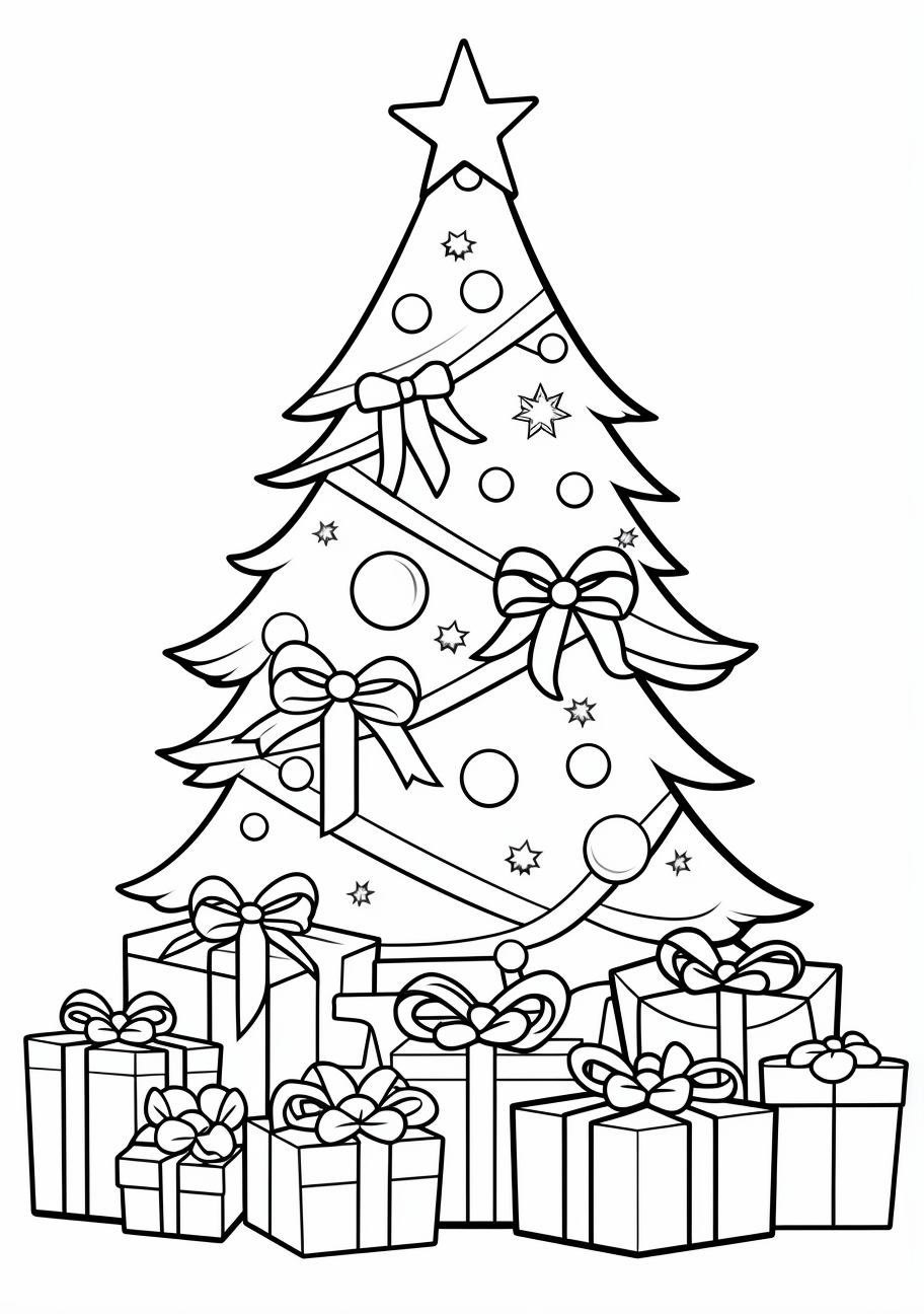 Easy christmas tree coloring sheets