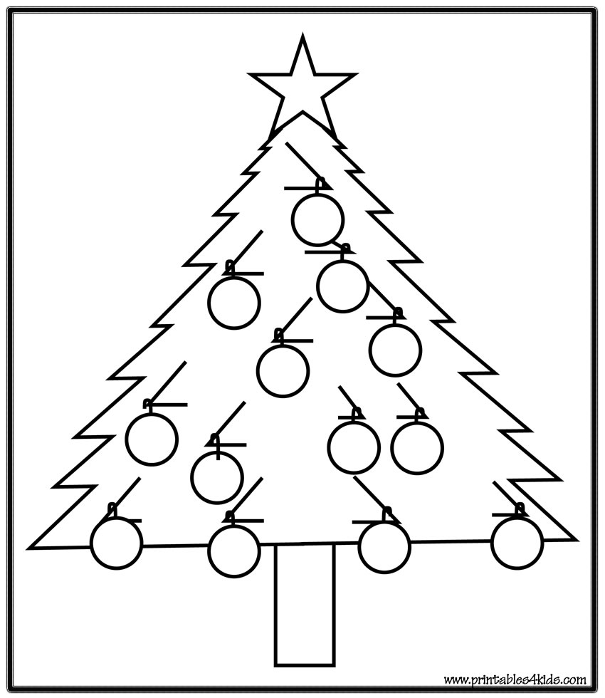 Simple christmas tree coloring page â printables for kids â free word search puzzles coloring pages and other activities