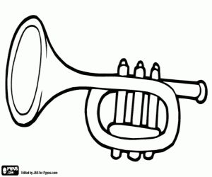 Trumpet coloring page musical instruments drawing coloring pages music coloring