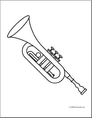 Clip art trumpet coloring page i