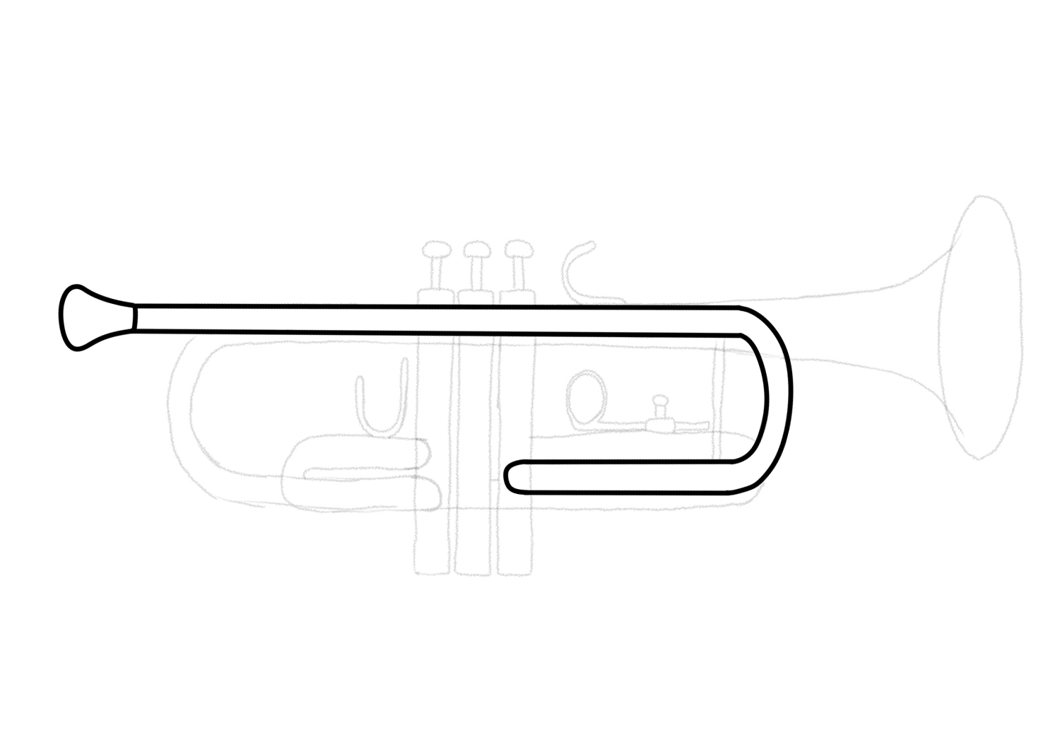 How to draw a trumpet design school