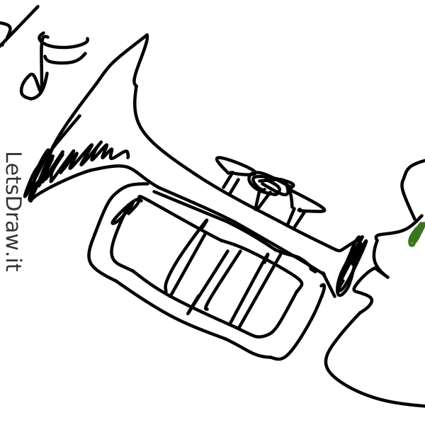 How to draw trumpet oubgpokpng