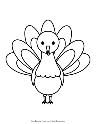 Simple turkey coloring page â free printable pdf from