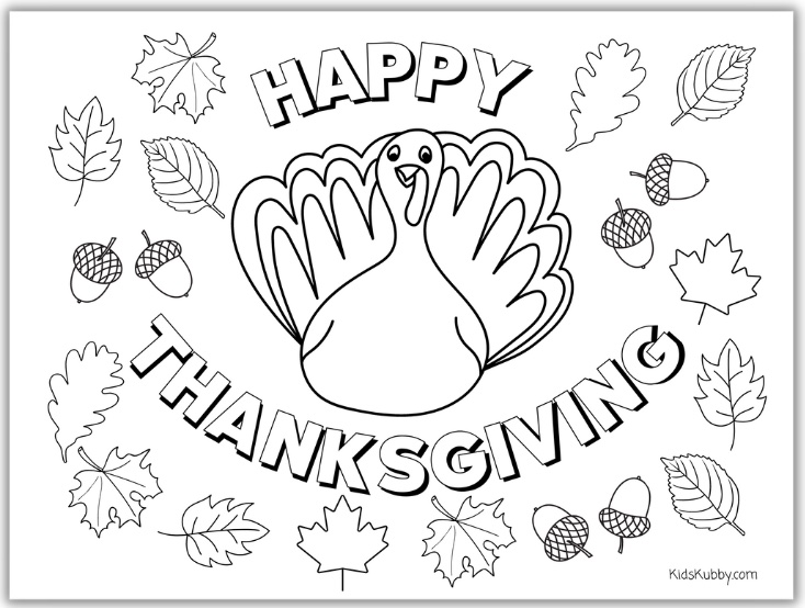 Thanksgiving coloring pages for kids