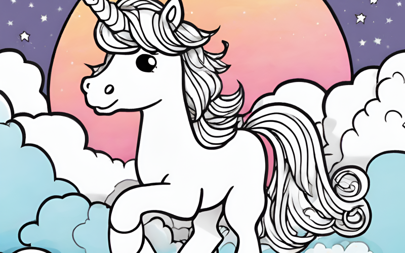 Adorable unicorn coloring pages for kids