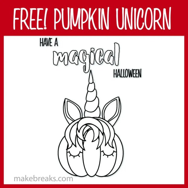 Free pumpkin unicorn magical coloring page