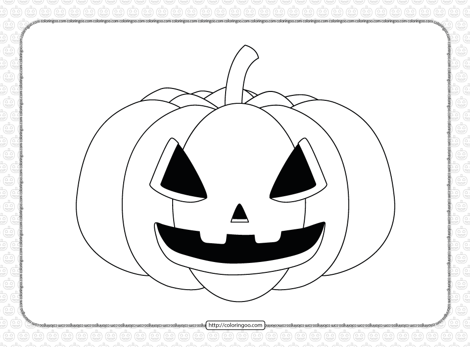 Simple halloween pumpkin coloring page for kids