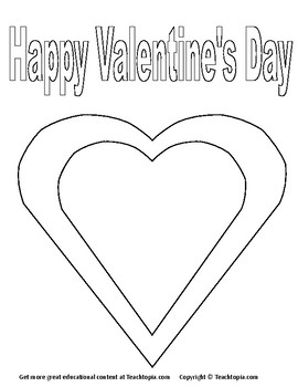 Valentines day coloring page a great simple valentines template for coloring