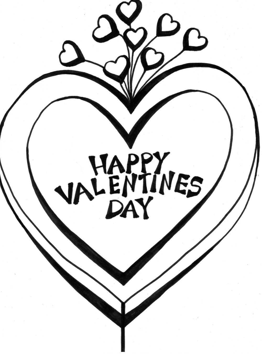 Happy valentines day coloring pages