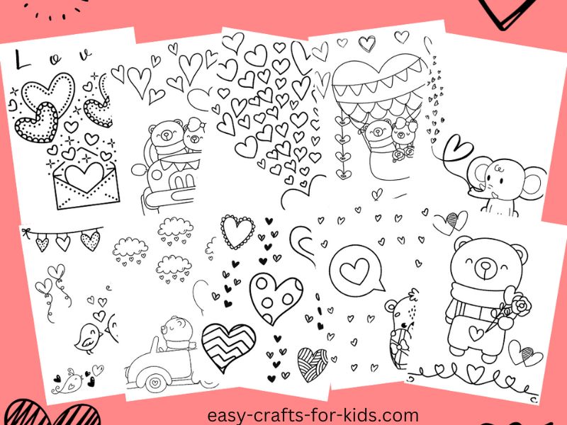 Valentine heart coloring pages