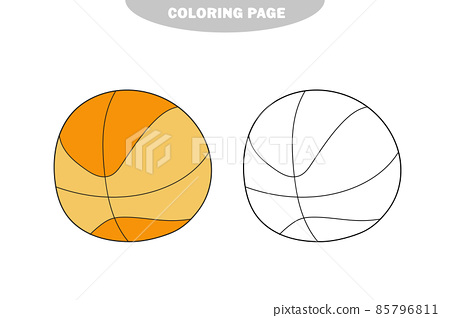 Simple coloring page basketball ball sketch